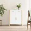 Image de Buffet Blanc 62x38x75 Cm Bois D'ingénierie Vidaxl
