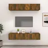 Image de Meubles Tv 4 Pcs Chêne Fumé 80x30x30 Cm Bois D'ingénierie Vidaxl