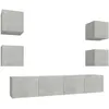 Image de Ensemble De Meubles Tv 6 Pcs Gris Béton Bois D'ingénierie Vidaxl