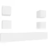 Image de Ensemble De Meubles Tv 6 Pcs Blanc Bois D'ingénierie Vidaxl