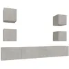 Image de Ensemble De Meubles Tv 6 Pcs Gris Béton Bois D'ingénierie Vidaxl