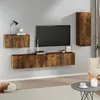 Image de Ensemble De Meubles Tv 4 Pcs Chêne Fumé Bois D'ingénierie Vidaxl