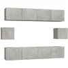 Image de Ensemble De Meubles Tv 6 Pcs Gris Béton Bois D'ingénierie Vidaxl