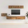 Image de Ensemble De Meubles Tv 5 Pcs Chêne Fumé Bois D'ingénierie Vidaxl