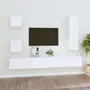 Image de Ensemble De Meubles Tv 5 Pcs Blanc Bois D'ingénierie Vidaxl