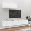 Image de vidaXL Ensemble de meubles TV 3 pcs Blanc Bois dingénierie 3114478