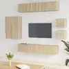 Image de Ensemble De Meubles Tv 8 Pcs Chêne Sonoma Bois D'ingénierie Vidaxl