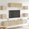 Image de Ensemble De Meubles Tv 7 Pcs Chêne Sonoma Bois D'ingénierie Vidaxl