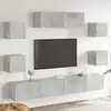 Image de Ensemble De Meubles Tv 7 Pcs Gris Béton Bois D'ingénierie Vidaxl