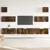 Image de Ensemble De Meubles Tv 7 Pcs Chêne Fumé Bois D'ingénierie Vidaxl