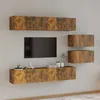 Image de Ensemble De Meubles Tv 6 Pcs Chêne Fumé Bois D'ingénierie Vidaxl
