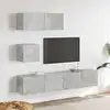 Image de Ensemble De Meubles Tv 4 Pcs Gris Béton Bois D'ingénierie Vidaxl