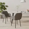 Image de Chaises À Manger Lot De 2 Gris Foncé Velours Vidaxl