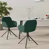 Image de Chaises Pivotantes À Manger Lot De 2 Vert Foncé Velours Vidaxl