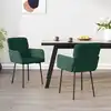 Image de Chaises À Manger Lot De 2 Vert Foncé Velours Vidaxl