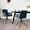 Image de Chaises Pivotantes À Manger Lot De 2 Bleu Velours Vidaxl