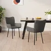 Image de Chaises À Manger Lot De 2 Gris Foncé Velours Vidaxl