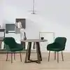 Image de Chaises À Manger Lot De 2 Vert Foncé Velours Vidaxl