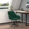 Image de Chaise Pivotante De Bureau Vert Foncé Velours Vidaxl
