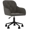 Image de Chaise Pivotante De Bureau Gris Foncé Velours Vidaxl