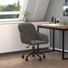 Image de vidaXL Chaise pivotante de bureau Gris foncé Velours 344868
