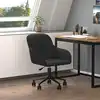 Image de Chaise Pivotante De Bureau Noir Velours Vidaxl