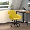 Image de Chaise Pivotante De Bureau Jaune Velours Vidaxl