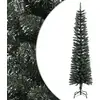 Image de Sapin De Noël Artificiel Mince Avec Support Vert 210 Cm Pvc Vidaxl