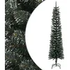 Image de Sapin De Noël Artificiel Mince Avec Support Vert 240 Cm Pvc Vidaxl