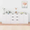 Image de Buffets 3 Pcs Blanc Bois D'ingénierie Vidaxl
