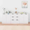 Image de vidaXL Buffets 3 pcs Blanc Bois dingénierie 3115780
