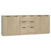 Image de Vidaxl buffets 3 pcs chêne sonoma bois d'ingénierie