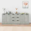 Image de Buffets 3 Pcs Gris Béton Bois D'ingénierie Vidaxl