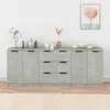 Image de 3115783 vidaXL Buffets 3 pcs Gris béton Bois dingénierie