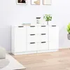 Image de Buffets 2 Pcs Blanc 60x30x70 Cm Bois D'ingénierie Vidaxl