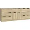 Image de Vidaxl buffets 3 pcs chêne sonoma bois d'ingénierie