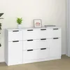 Image de vidaXL Ensemble de buffets 3 pcs Blanc Bois dingénierie 3115820