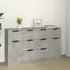 Image de Ensemble De Buffets 3 Pcs Gris Béton Bois D'ingénierie Vidaxl