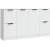 Image de Buffets 3 Pcs Blanc Bois D'ingénierie Vidaxl