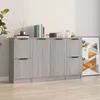 Image de vidaXL Buffets 3 pcs Armoires Latérale avec Rangement Meubles de Salle de Séjour Salon Intérieur Moderne Gris Bois 3115850