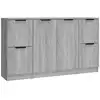 Image de Vidaxl buffets 3 pcs sonoma gris bois d'ingénierie