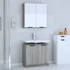 Image de Ensemble D'armoires De Salle De Bain 2 Pcs Sonoma Gris Vidaxl