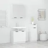 Image de vidaXL Meubles de salle de bain 3 pcs Blanc Bois dingénierie 3115868