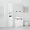 Image de Ensemble D'armoires Salle De Bain 3 Pcs Blanc Bois D'ingénierie Vidaxl