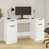 Image de Bureau Avec Armoire Latérale Blanc Bois D'ingénierie Vidaxl