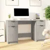 Image de Bureau Avec Armoire Latérale Gris Béton Bois D'ingénierie Vidaxl