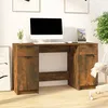 Image de Bureau Avec Armoire Latérale Chêne Fumé Bois D'ingénierie Vidaxl