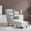 Image de vidaXL Fauteuil à oreilles avec tabouret gris clair velours 3115931