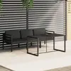 Image de vidaXL Salon de jardin 4 pcs avec coussins Aluminium Anthracite 3115917