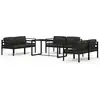 Image de Vidaxl salon de jardin 7 pcs avec coussins aluminium anthracite